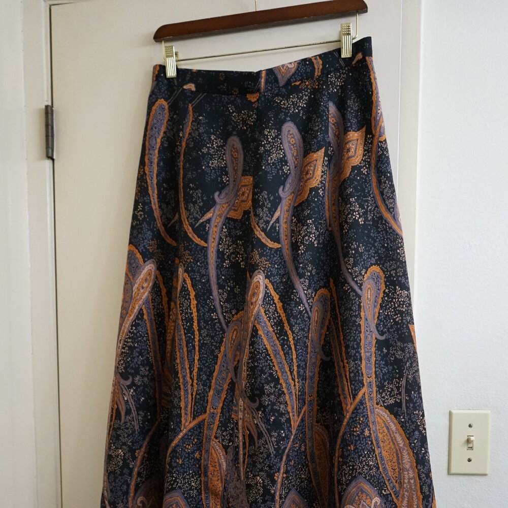 Real Vintage Maxi Long Skirt 70s Paisley Design